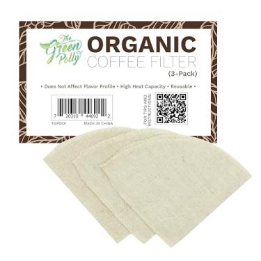 Imagem de Cone de filtro de café de pano de cânhamo orgânico TGP No. 4, 3-Pack, Reutilizável | Zero-desperdício e ecologicamente correto | Filtros de café de pano de algodão de cânhamo totalmente natural