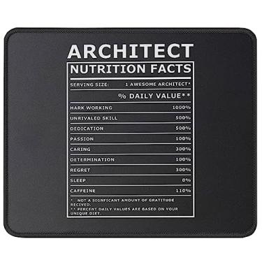 Imagem de Tapete de rato sarcástico engraçado Architect Nutritional Facts - Tapete de rato para computador para jogos 24 x 19 cm - Melhores presentes de aniversário para amigos, colegas de trabalho