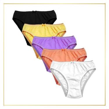 Imagem de Kit 10 Calcinhas Tangas Juvenil Mocinha Menina 100% Algodão Atacado Re