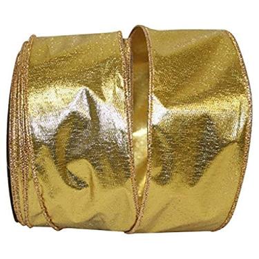 Imagem de Reliant Ribbon Shimmer Commercial Fita de borda pesada com fio, 6,35 cm x 24 m, ouro