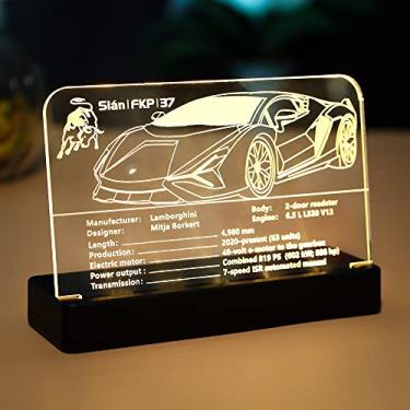 Imagem de Kyglaring Glowing Clear Acrylic Name Plate with Power Base Designed for Lego Technic Lamborghini Sián FKP 37 (42115) Building Set Sign Display