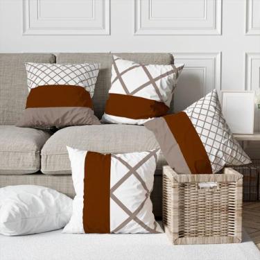 Imagem de Kit 4 Almofadas Decorativa COM ENCHIMENTO Geometric Morph - Core Decor