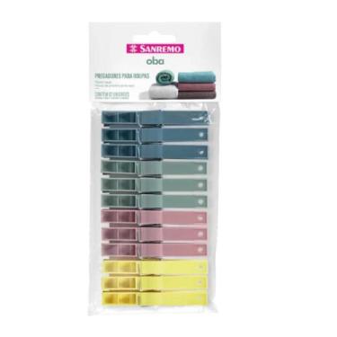 Imagem de Kit 12 Prendedor De Roupas Pregador Plástico Sanremo Oba