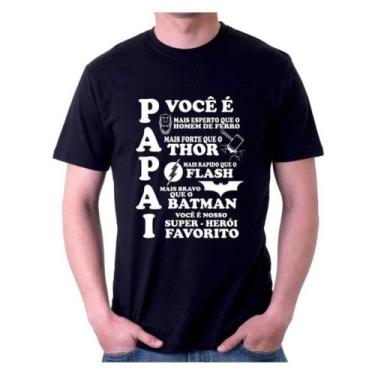 Imagem de Camiseta Masculina Papai Você É O Nosso Super Herói Favorito. Dia Dos 