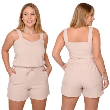 Imagem de Conjunto Feminino Alfaiataria Shorts e Blusa Crepe Soltinho - Antalya 