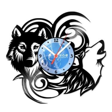 Imagem de Relógio De Parede Disco Vinil Animais - Lobos - VAN-118 - Modernarte