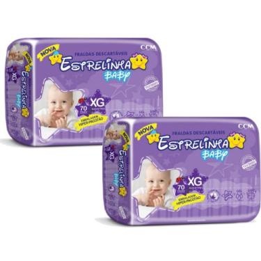 Imagem de Fralda Estrelinha Baby Hiper 2 Pacotes Tamanho XG Com 70 Unidades Cada