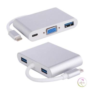 Imagem de Adaptador TYPE-C Para VGA TYPE-COM 3X USB 3.0