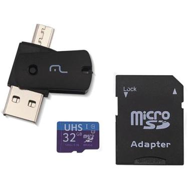 Imagem de Cartão de Memória KIT 3 em 1 32GB CLASS 10 - Multilaser