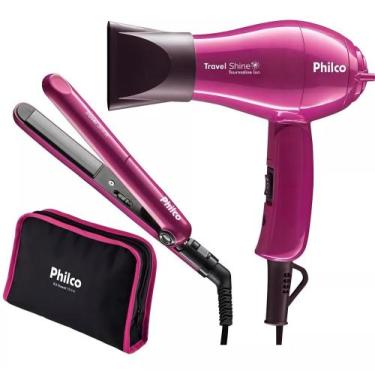 Imagem de Kit Secador e Chapinha de Viagem - Philco Travel Shine