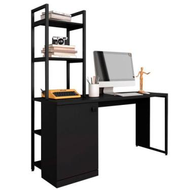 Imagem de Escrivaninha Industrial Arizona Preto Fosco - Móveis Arapongas - A Móv