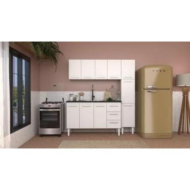 Imagem de Conjunto Cozinha Completo Para Pia 1,50metros Gabinete 3 Gavetas + Aér