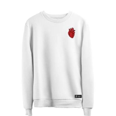 Imagem de Blusão Moletom Coração Masculino e Feminino Personalizado sem Capuz go