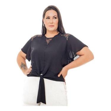 Imagem de Blusa Plus Size Feminina Casual Social Manga Curta 205 - Gatta Fashion