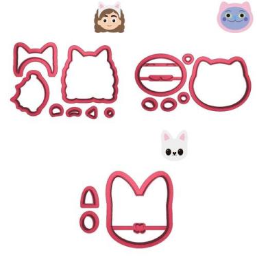 Imagem de Kit 3 Cortadores Gabby Casa Mágica Gorro Panda - DOCE IMPRESSO, 6,0cm