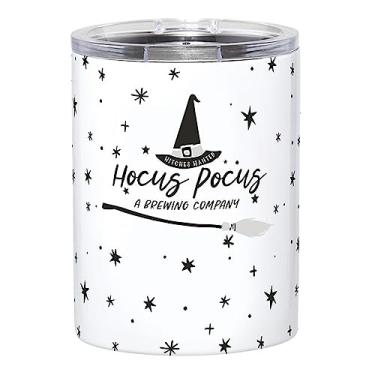 Imagem de Slant Collections Copos de viagem de Halloween de aço inoxidável isolado copo de uísque duplo à moda antiga com tampa deslizante, 340 g, Hocus Pocus