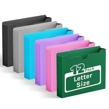 Imagem de Ansook Jaquetas de plástico Manila de 5 cm, tamanho carta, jaqueta expansível, aba de corte reto reforçada, bolso de expansão de 5 cm, jaqueta de arquivo de poliéster para escritório, casa, pacote com