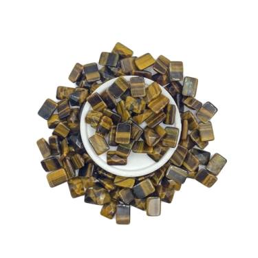 Imagem de Pedras de Aventurina Retangulares 10x14 mm, Pacote com 10 Peças (Olho de Tigre)