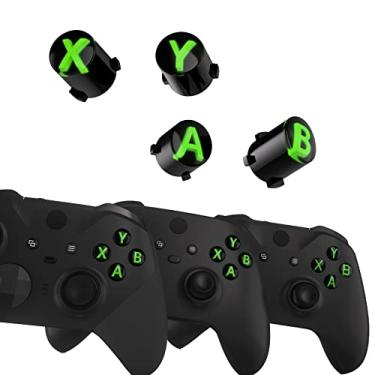 Imagem de eXtremeRate Botões ABXY para Xbox Elite Controller Series 2 Core, Elite Serie 1 peças de reposição, botões de ação de três tons para Xbox Series X/S, para controle Xbox One S/X - preto, transparente e