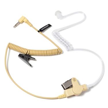 Imagem de UAYESOK Fone de ouvido de 3,5 mm para receptor/ouvir apenas, tubo acústico, alto-falante de segurança da polícia, fone de ouvido com microfone para rádio amador, walkie talkie