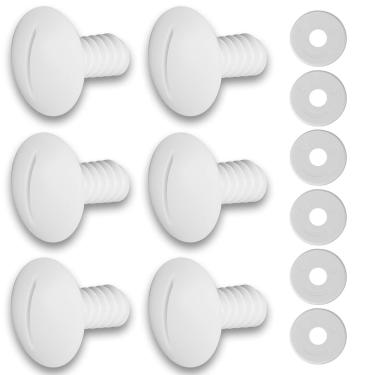 Imagem de MUSCCCM Parafusos de plástico para roda Polaris 180/280, 6 peças para Polaris 280 Kit de reconstrução com 6 peças extras de arruelas, peças de limpeza de piscina para Polaris C55 C-55