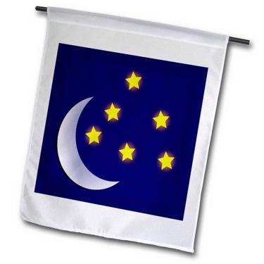 Imagem de 3dRose fl_44860_2 "Moon N Stars on Dark Blue Garden Flag, 45,7 x 68,8 cm