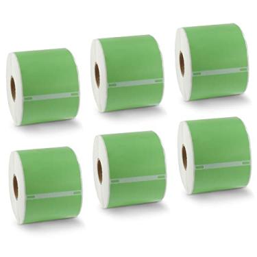 Imagem de BETCKEY - Etiquetas de envio de substituição DYMO 30256 (2-5/40.6 cm x 10.2 cm) - Compatível com impressoras de mesa Rollo, DYMO Labelwriter 450, 4XL e Zebra [6 rolos - 1800 etiquetas, verde]