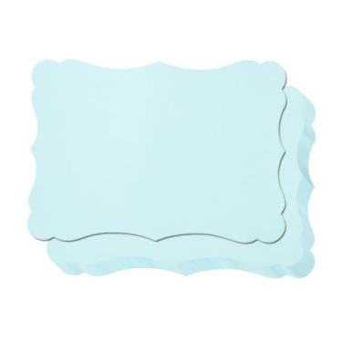 Imagem de Pacote com 50 cartões kraft em branco, papel grosso, cartões comemorativos marrons para menus de vale-presente DIY, chá de bebê e convites de casamento (azul claro, 10 x 15 cm)