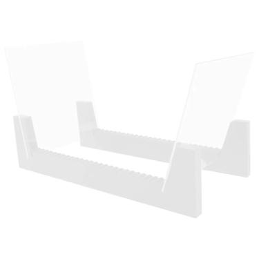 Imagem de Rack de armazenamento de CDs, suporte de exibição de álbum de revistas de madeira, suporte de mesa de grande capacidade para decoração de coleção de arte doméstica, caixa de armazenamento de CD