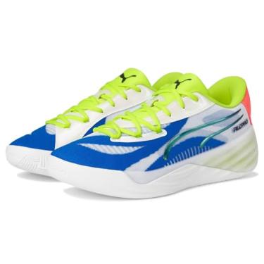 Imagem de PUMA Tênis masculino All-Pro Nitro, Puma Alerta branco/amarelo/alerta rosa, 42
