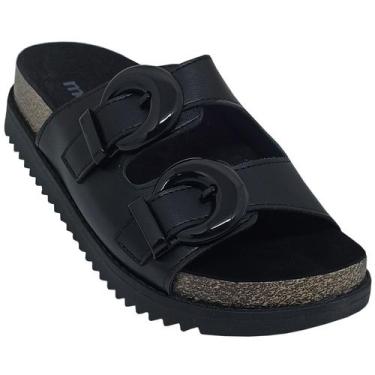 Imagem de Chinelo Moleca Feminino Papete Fivela Fixa, Preto, 35