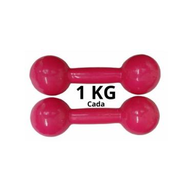 Imagem de Par De Halteres Emborrachado 1 Kg Fitness Musculação - Exercise Sports