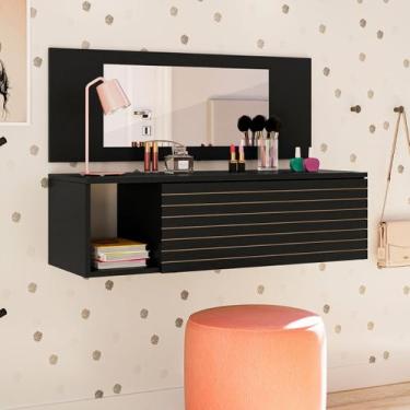 Imagem de Penteadeira Suspensa Joy com espelho Cor Preto - Peternella Móveis