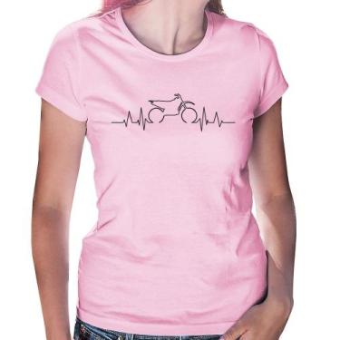 Imagem de Baby Look Batimentos Cardíacos Motocross - Foca na Moda, Rosa bebê, GG