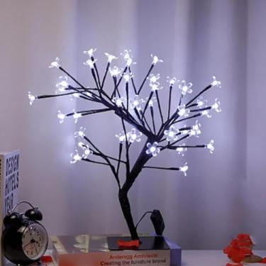 Imagem de MOUDOAUER Candeeiro de LED para decoração de casa com árvore de cerejeira