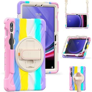 Imagem de HDAYM Capa para Samsung Tablet S9, com suporte giratório, alça de ombro, suporte para lápis, capa protetora resistente à prova de choque para Samsung Tablet s8 s7 s9 fe