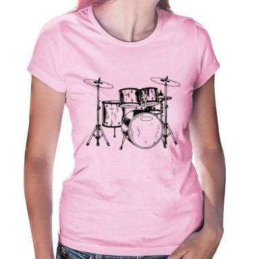 Imagem de Baby Look Bateria Música - Foca na Moda, Rosa bebê, P