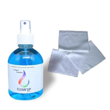 Imagem de Kit 1 Limpa Óculos e Tela Celular Tablet 250ml, 3 Flanelas de Microfibra, para Limpeza de Lentes e Telas