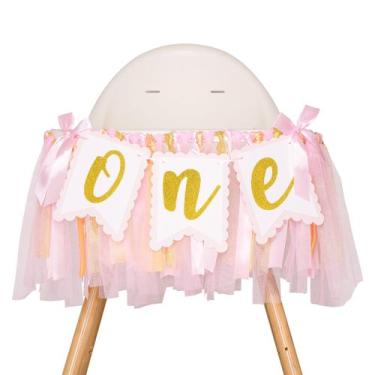 Imagem de Banner de Aniversário Anwyll - Decoração de Festa Rosa para Cadeira Al