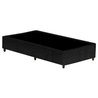Imagem de Base Para Cama Box Solteiro 88cm Poliéster Bordado Perola Negra Preto 