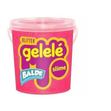 Imagem de Slime Gelelé Com Glitter Geleca Balde Brinquedo Rosa 457g Várias Cores