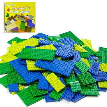 Imagem de Cabeeskii 130 Pieces Classic Building Plate, 3 Color with 11 Size Building Plate Base Plate, Compatible with Lego Parts and Pieces, Building Bricks, for Most Brands (Green, Light Green, Blue)