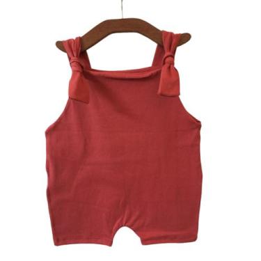 Imagem de Jardineira Curta COLORS para Bebê Menina Menino de Malha com Alça Regu