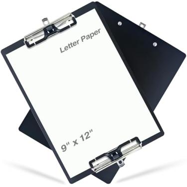 Imagem de LIUSHUN Prancheta De Metal De Alumínio Resistente Inoxidável Pendurável Com Suporte Para Caneta Placa De Clipe Duplo Tamanho Carta A4 9 X 12,6 Para Escola Escritório Negócios Profissionais Médicos O