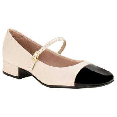 Imagem de Sapato Moleca Boneca Casual Bico Quadrado Feminino Branco Off, Branco 