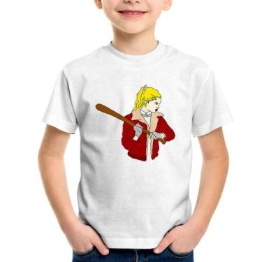 Imagem de Camiseta Infantil Baseball Girl - Foca na Moda, Branco, 8