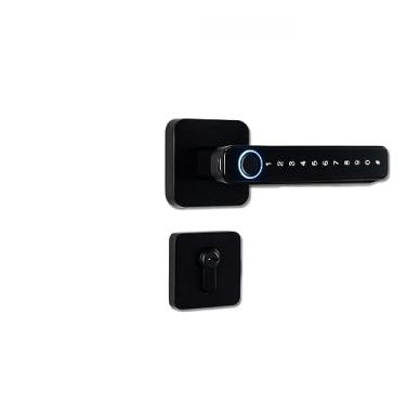 Imagem de Maçaneta de porta inteligente, senha de impressão digital, desbloqueie remotamente, aplicativo de bloqueio digital, entrada sem chave para portas, fechadura eletrônica inteligente (cor: 3301gun)