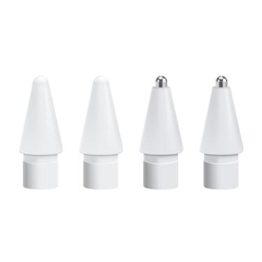 Imagem de Pontas de substituição para Apple Pencil 2ª geração/1ª geração/USB-C/Pro, pontas de lápis de metal que não desgastam, caneta de controle preciso como pontas de 0,78 mm mais longas para iPad - (pacote