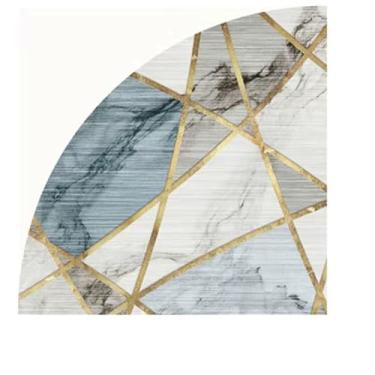 Imagem de Tapete de canto de área de um quarto de círculo, tapete decorativo fofo para sala de estar, tapetes de quarto, tapete de pelúcia, tapete de entrada macio, 1 peça, tapete K, 100x100cm