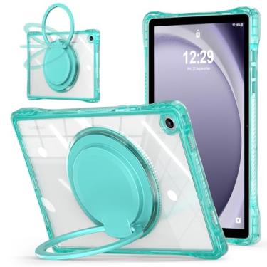 Imagem de MEEgoodo Capa para Samsung Galaxy Tab A9 Plus 27.9 cm 2023 (compatível com o modelo SM-X210/X216/X218), capas para tablet A9+ Glitter com TPU macio, policarbonato transparente e suporte giratório